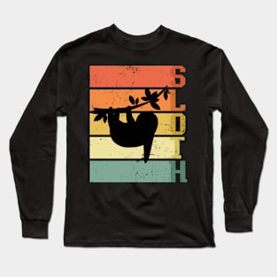 Retro Sloth Long Sleeve T-Shirt